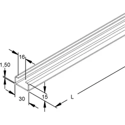 Rico C-Profilschiene 15F2-3000-C