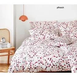 Elegante Bettwäsche Visible - 155x220 cm + 40x80 cm	pfirsich