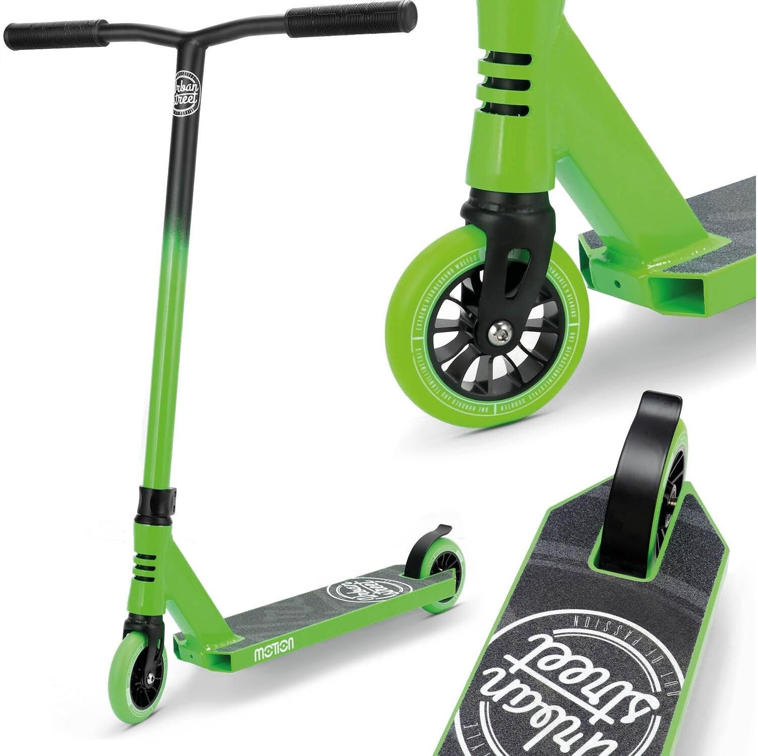 Scooter "Motion Freestyle, Urban", grün (schwarz, grün), Roller, Kinder, Scooter schwarz, grün Einheitsgröße