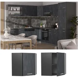 Vicco Eckhängeschrank R-Line Schwarz Beton Anthrazit 57 cm