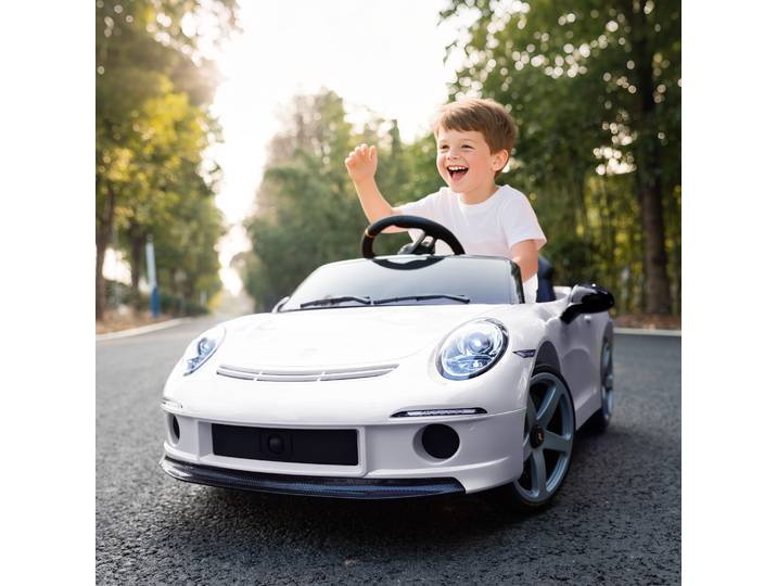 AIYAPLAY Voiture Enfant RUF GT Télécommande Sécurité Blanc