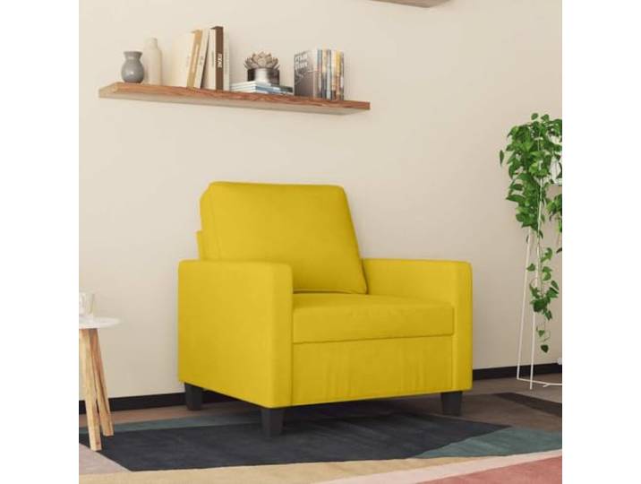 KTHLBRH Sessel gelb Samt 60 cm Metallgestell, Schaumgummi, 110 kg, modernes Wohnzimmer
