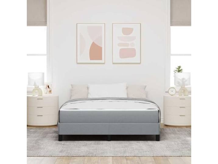 KTHLBRH Doppelbett Hellgrau 160 x 200 cm mit Matratze Struktur aus Holz, Taschenfedern, modernes Design, Kapazität 280 kg
