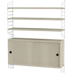 Hängeschrank mit Ablage Weiß Esche