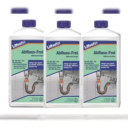 Lithofin Abfluss-Frei Abflussreiniger 3 x 1 Liter