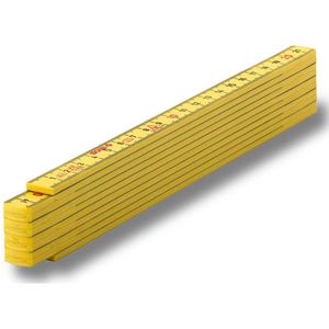 SOLA Zollstock 53030201, HK 2/10G, Kunststoff, 2m, Gliedermaßstab, gelb