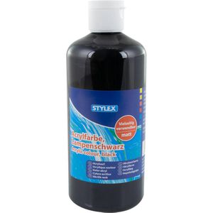 Stylex Acrylfarben 28754, lampenschwarz, 500ml