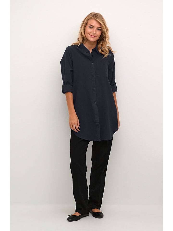 Kaffe Bluse in Dunkelblau - 40