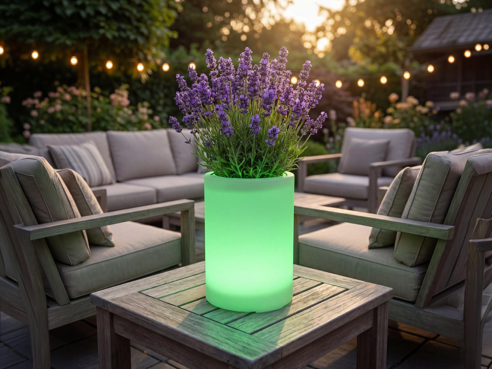 Smartwares LED zonne-energielamp bloempot OSL_60085, wit, RGBW, 30 cm