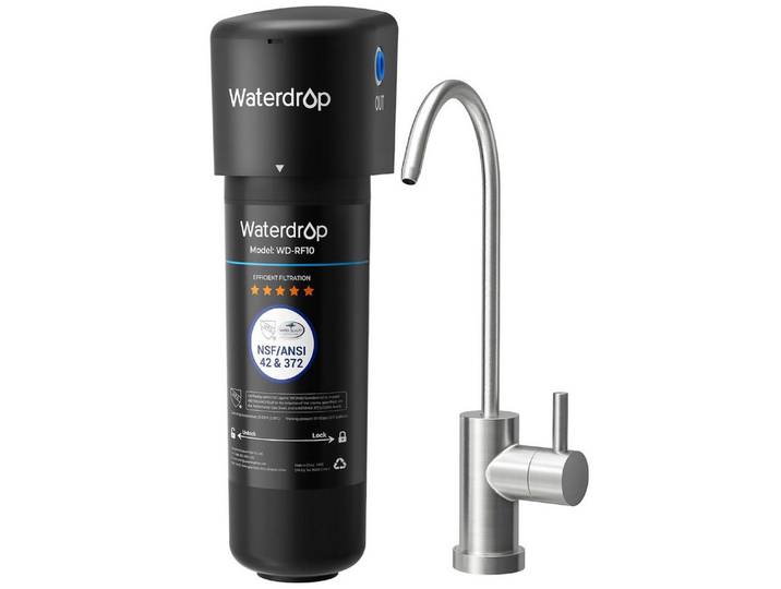 Waterdrop Wasserfilter 10UA Untertisch-Wasserfiltersystem, 11.000 Gallonen Kapazität, Zubehör für Waterdrop 10UA Ersatzfilter Kaltwasseranschlüsse Standard-Küchenarmaturen mit Untertischanschluss, NSF/ANSI 42 zertifiziert, reduziert Chlor und Blei
