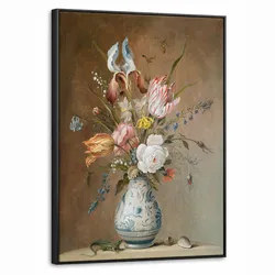LEINWAND Bilder mit Rahmen - Alte Meister - Blumen - Balthasar van der Ast - 50x70