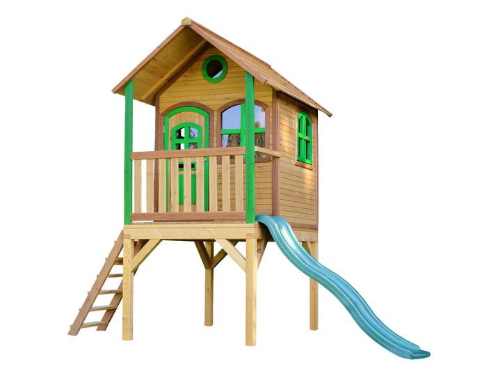 Spielhaus, Braun, Grün, Holz, Hemlocktanne, 318x272x191 cm, EN 71, CE, FSC 100%, Freizeit & Co, Gartenspielzeug, Spielhäuser