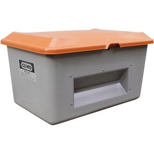 CEMO Streugutbehälter Plus 3, 10570, 400 Liter, grau, aus GFK, mit Entnahmeöffnung