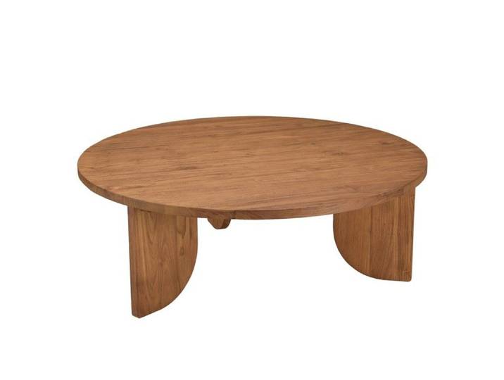 MACABANE SIXTINE - Table basse ronde 100x100cm en bois de teck recyclé