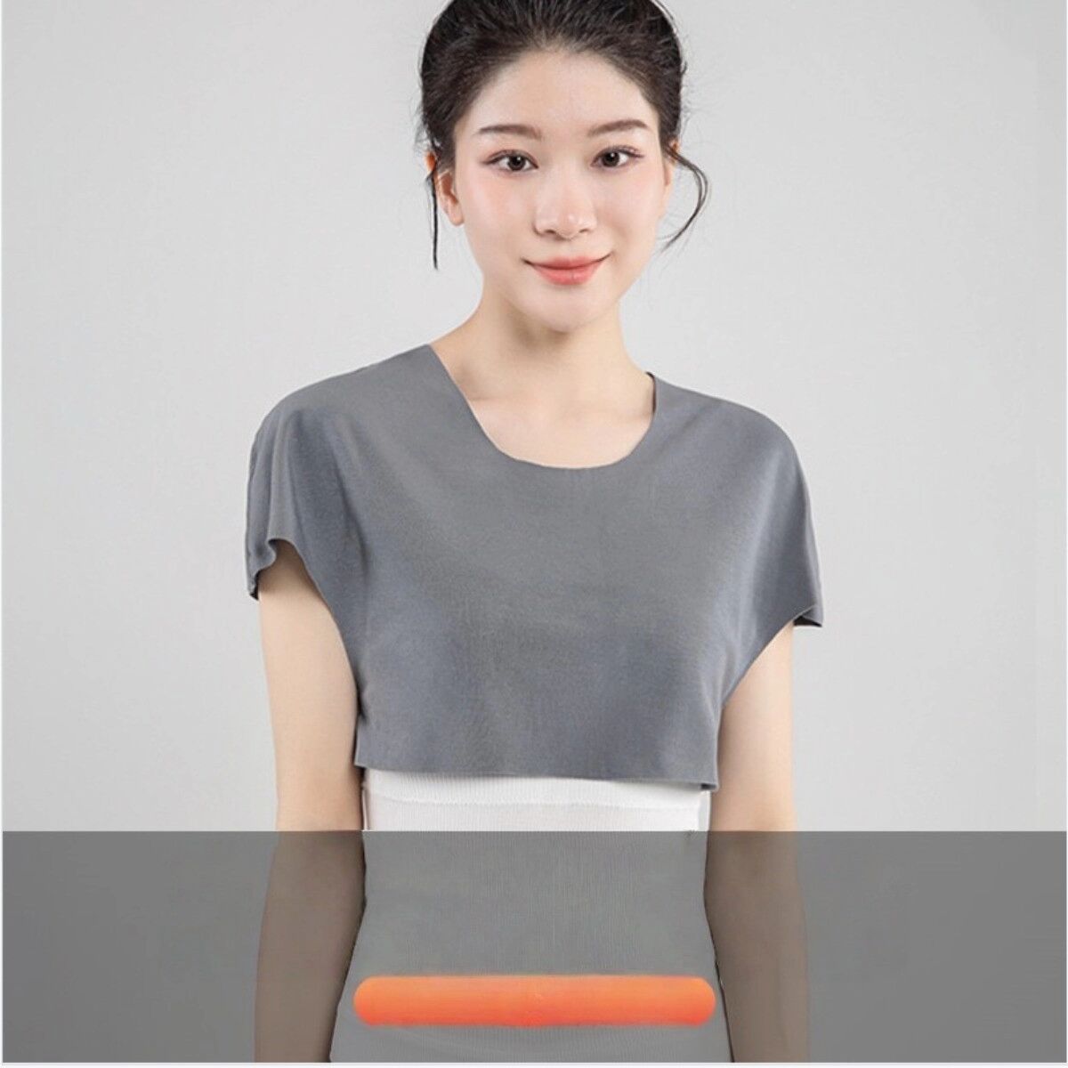 INF Modal-Baumwolle Unisex Thermo-Schulterwickel für klimatisierte Räume — Atmungsaktiv, weiches elastisches Nacken- und XL Grau
