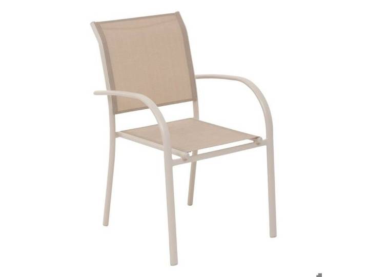 Fauteuil de jardin empilable PIAZZA alumium époxy argile - Hespéride
