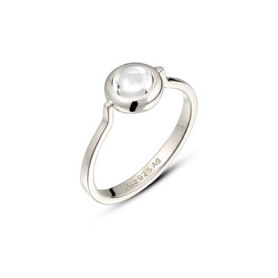Silberring ELLI "Ring Rock Crystal Kreis Transparent 925 Sterling Silber" Gr. 54, silber, Fingerringe, Damen, 54, Silber 925 (Sterlingsilber), Silberring