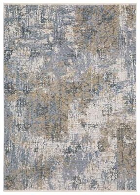 Style Haven Hendrix Faded Abstract Beige/ Blue Fringe Edge Area Rug