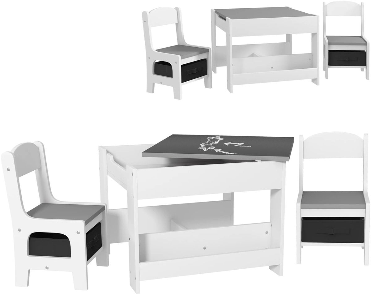 Homcom Verstelbare Kindertafel met Stoeltjes voor de Kinderkamer