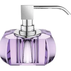 Kristall Seifenspender violett mit Chrom-Pumpe
