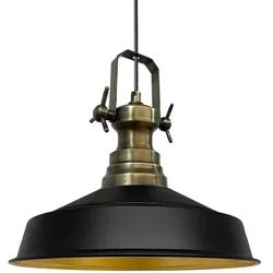 Bamyum Asletl Vintage Metall Schwarz Pendelleuchte
