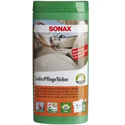 Lederpflege SONAX LederPflegeTücher 25 Stück in praktischer Spenderbox zur schnellen Reinigung