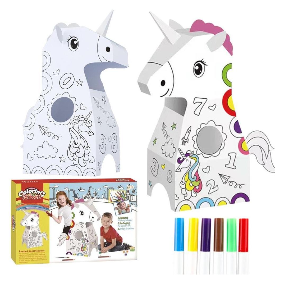 Maksik Einhorn aus Pappe zum Bemalen (58224297)