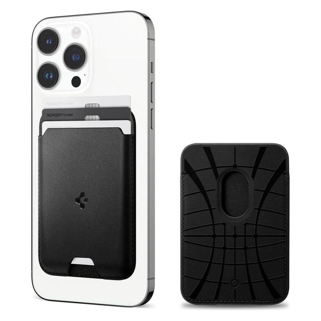Spigen Magnetyczny portfel Valentinus Pro MagSafe czarny (Apple iPhone 12) (AFA09442)