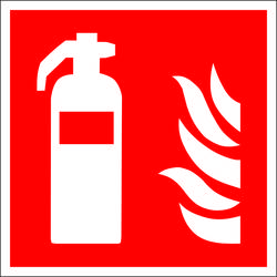 WOLK DIREKT Brandschutzschild, Folie, nachleuchtend, Feuerlöscher Größe: 30,0 x 30,0 cm DIN EN ISO 7010 F001 ASR A1.3 F001 380.A5020