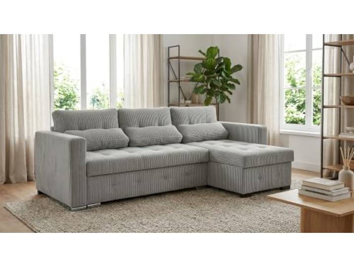 Family Meble Ecksofa Varius Apollo mit Schlaffunktion und 2 Bettkästen, Ecke Links oder rechts montierbar – Variante Apollo 55