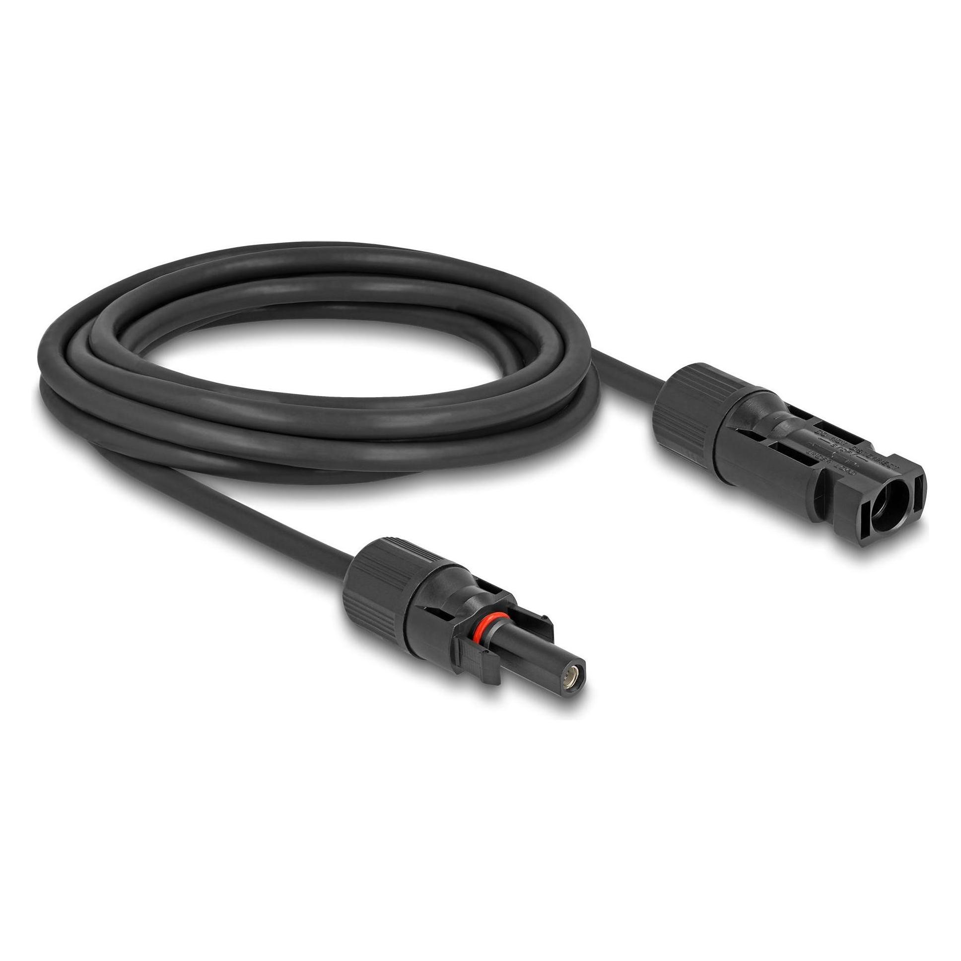 Delock DL4 Solar Kabel 6 mm² Stecker zu Buchse 3 m schwarz (Solarkabel) (88211)