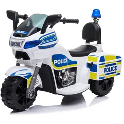 Chipolino Kinder Elektromotorrad Polizei 3 Räder Scheinwerfer Musikfunktion weiß blau
