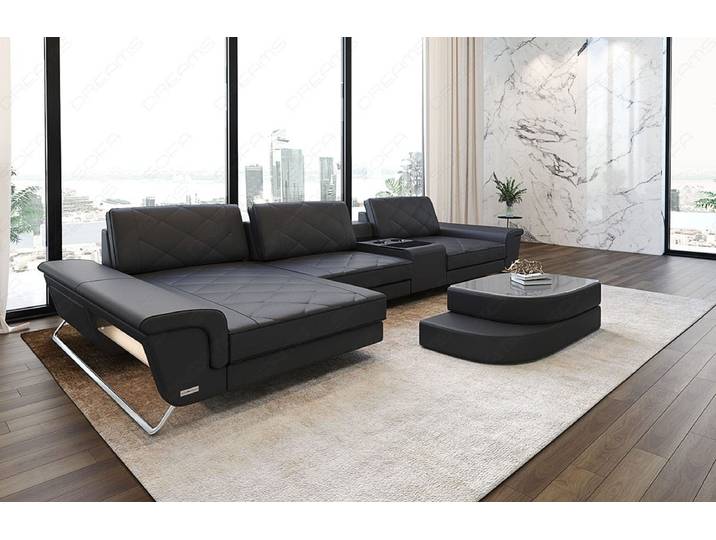 Ecksofa Bari Eleganz L-Form in Leder