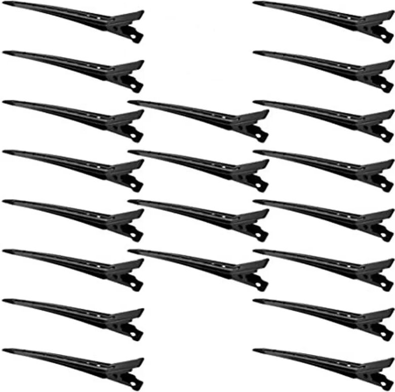 INF 20 Pinces à Cheveux - Noires à 9 Œillets 4g pour Coiffure et Séparation