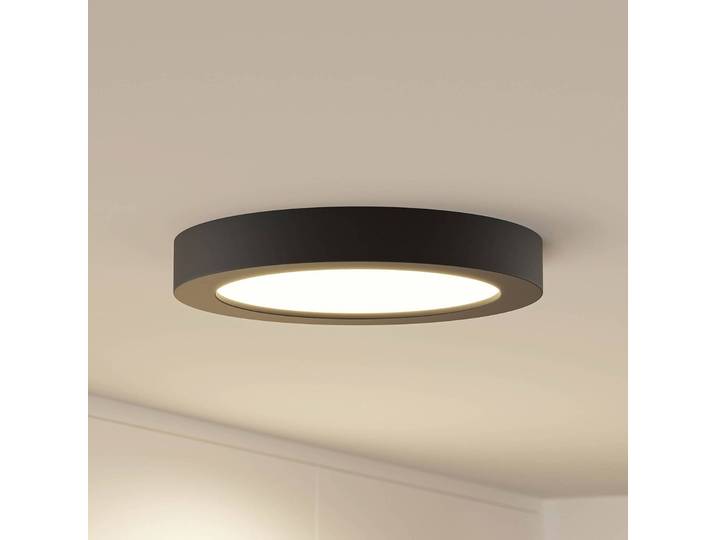 LED Deckenlampe Edwina PRIOS, dimmbar, schwarz, für Badezimmer, Aluminium, Modern, LED Deckenleuchte