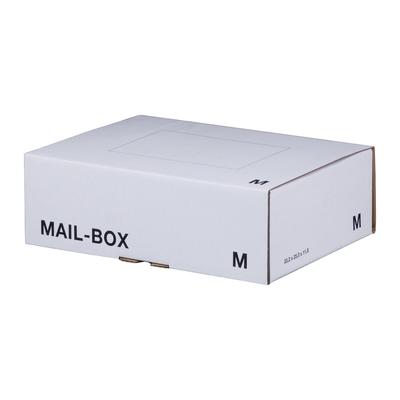 VEPATIM 20x Versandkarton 331x241x104mm MAILBOX M mit Steckverschluss wiederverschließbar weiß