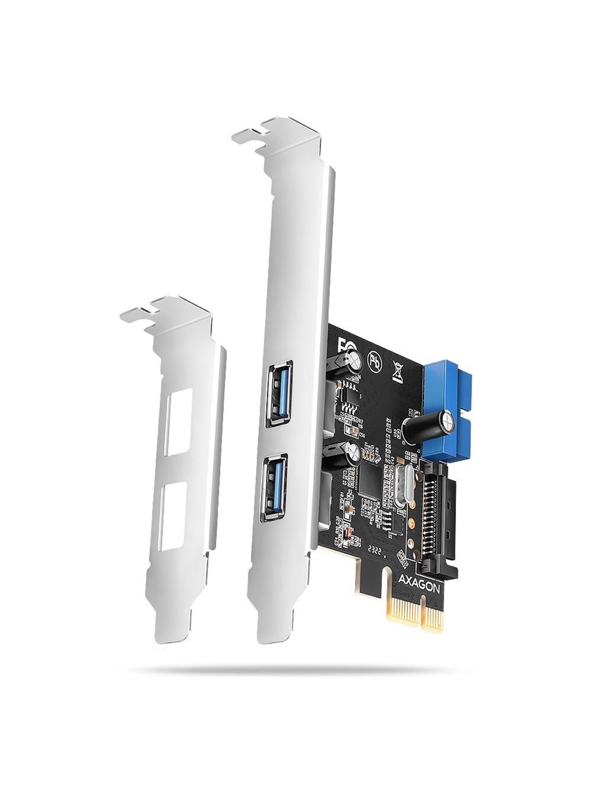 AXAGON 2 × USB-A 5 + 2 × Intern 5 Gbps PCIe-Karte