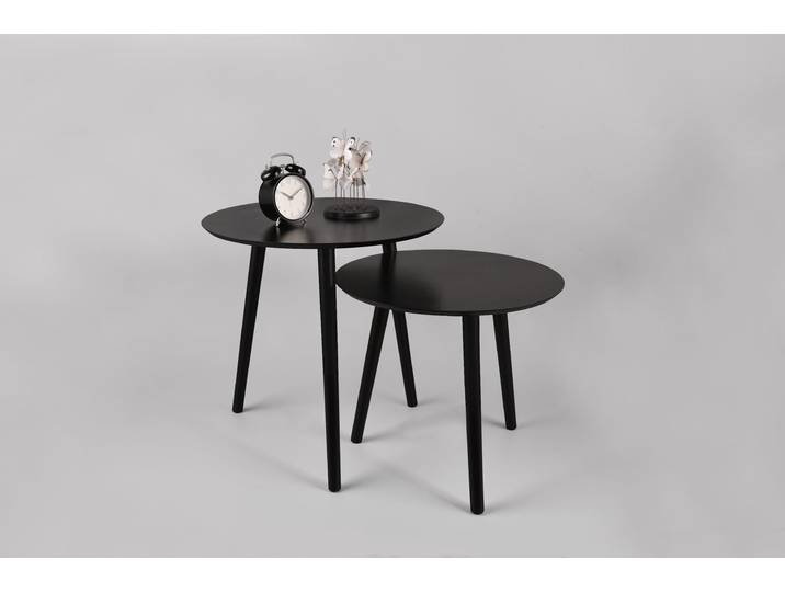Beistelltisch MIRRORS AND MORE Vilana , schwarz (schwarz, schwarz, schwarz), B:50cm H:50cm T:50cm, Tische, Beistelltisch, schlichte Farbgebung