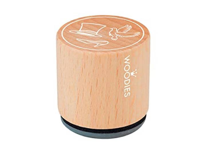 Woodies Houtstempel cilinder-colombe-chaussuur, 3,4 x 3,4 x 3,5 cm