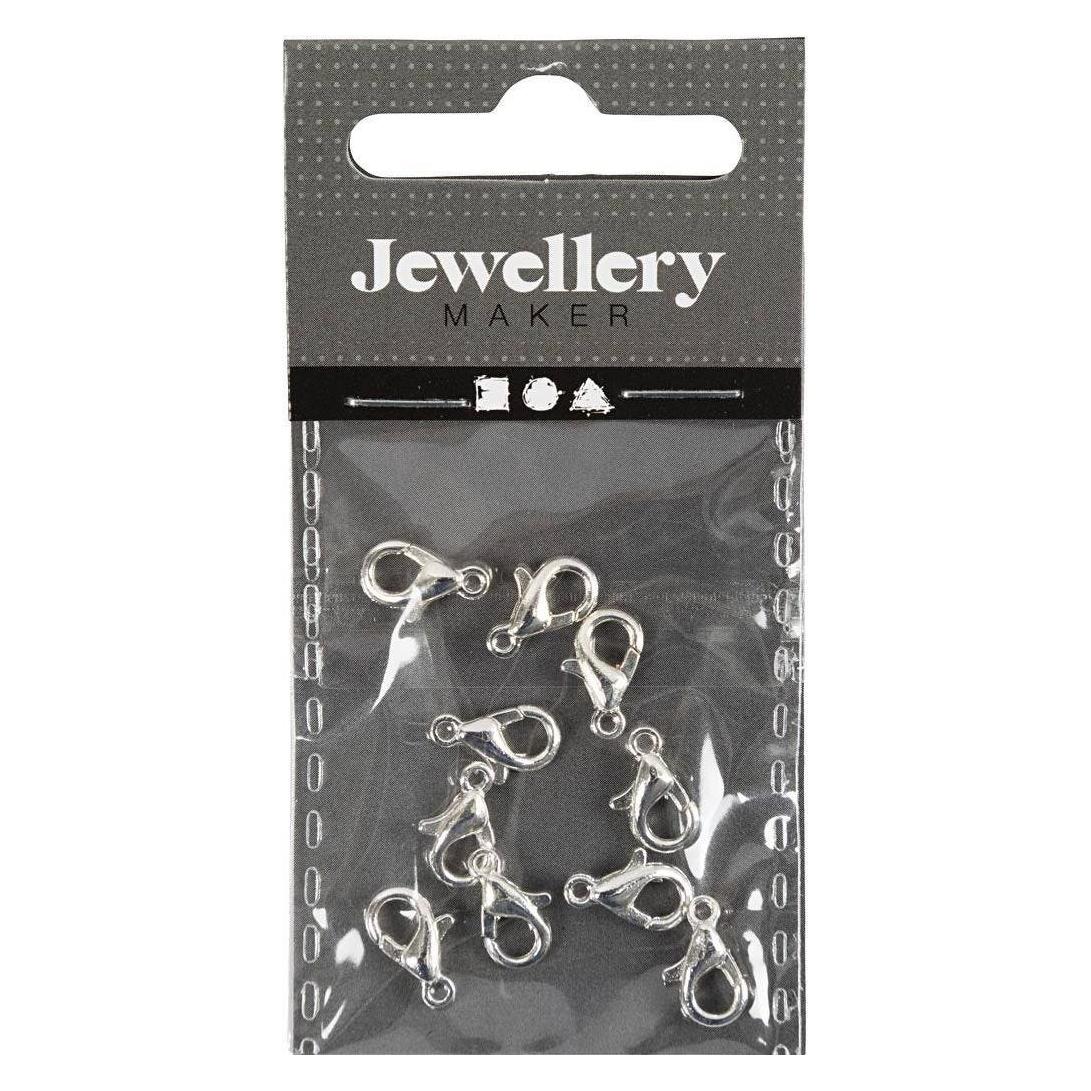 Creativ Company Verschluss Karabiner 10 Stück, 10 mm, Silber, Detailfarbe (10 Stk.) (600120)