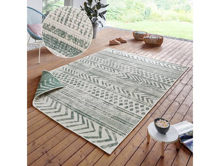 HANSE Home BIRI Wendeteppich rechteckig 5 mm Höhe In-& Outdoor, Wetterfest, Balkon, Läufer, Wohnzimmer, Wasserfest, Boho
