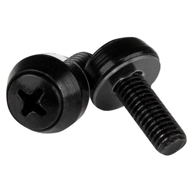 StarTech M5 x 12mm - Montageschrauben - 50er Pack - Schwarz - M5 Schrauben für Server Racks (CABSCREWSB)