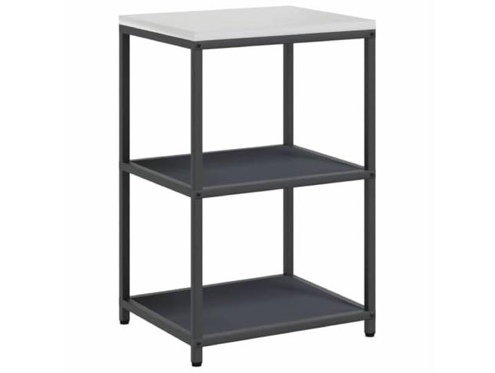fsahslih Küchenaufbewahrung HATTEM Stahl Anthrazit 60x50x92 cm Robuster Beistellwagen aus Stahl für die Terrasse und den Outdoor Grillbereich mit praktischen Ablagefächern.