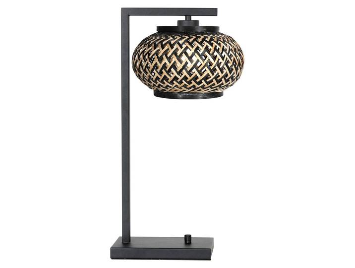Lampe de table - noir - Stang - bambou métal - lampe de chevet - E27 - 4461ZW - Steinhauer