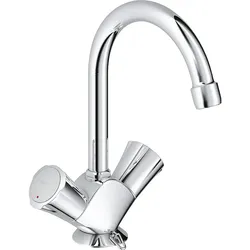 Waschtischmischer Costa, schwenkbar (Ausführung: Waschtischmischer GROHE Serie Costa verchromt mit Zugstangen-Ablaufgarnitur)