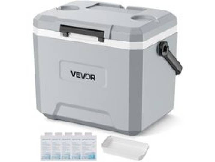 VEVOR Kühlbox 16 L, Passiver Kühlbehälter, Hält den Inhalt 48 Stunden Lang Kühl, Isolierbox mit Eisspeicher & Robustem Griff, Coolbox ohne Strom, Ultraleicht für Camping, Konzerte & Sport