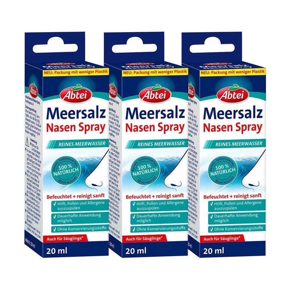 Abtei Meersalz Nasenspray NF 3er-Pack 3x20 ml