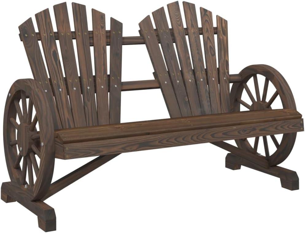 Adirondack-Gartenstuhl für 2 Personen, Gartensessel und Loungesessel für Terrasse, Innenhof und Balkon, witterungsbeständig, 119x63.5x87 cm, aus massivem Tannenholz