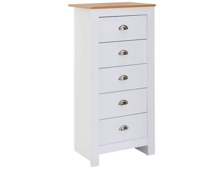 Highboard Weiß/Eichefarben
