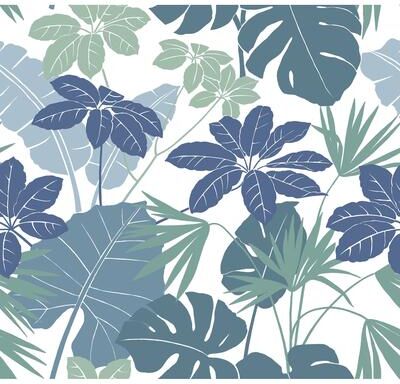 A-Street Prints Medellin Blue Rainforest Floor Wallpaper